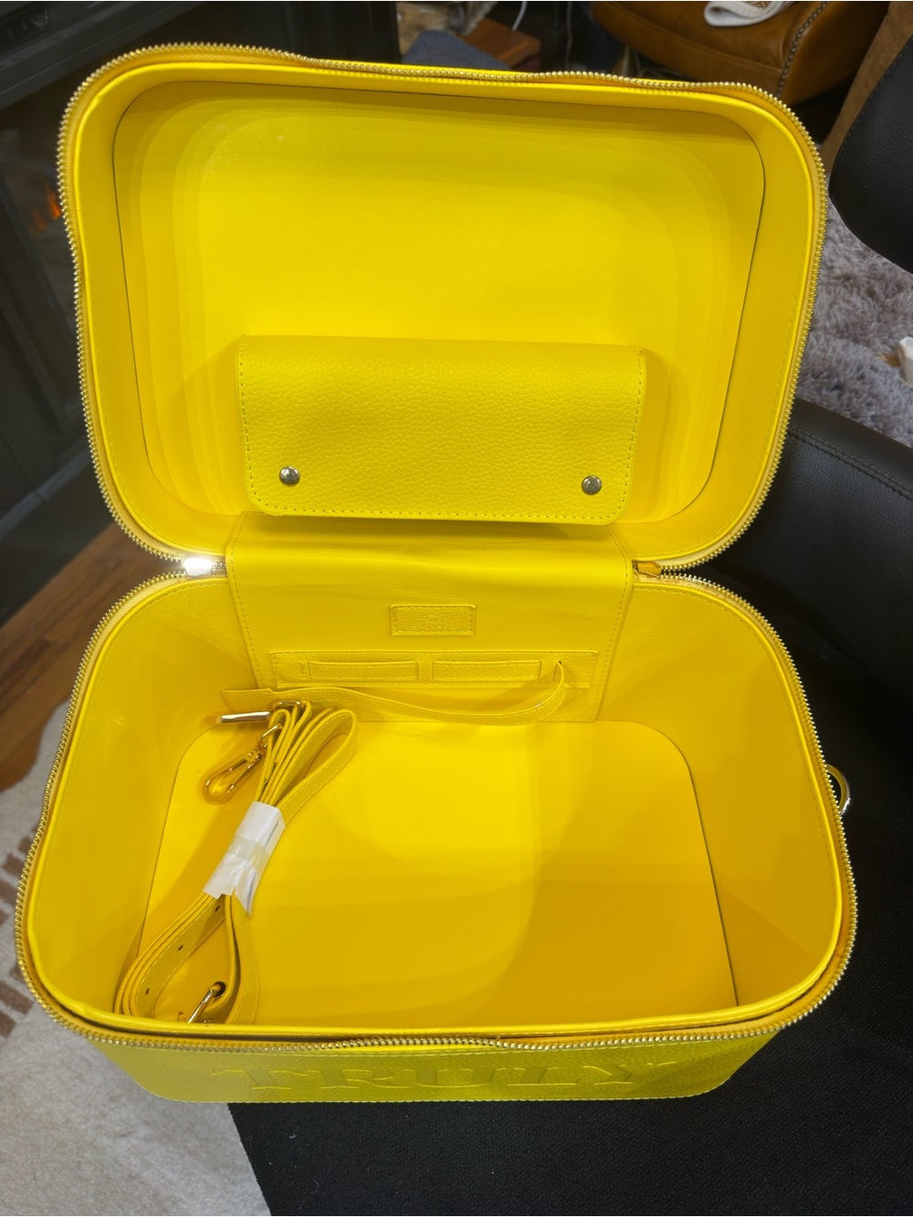 TRULY Yellow Textured Cosmetic Train Case - Picture 3 of 6